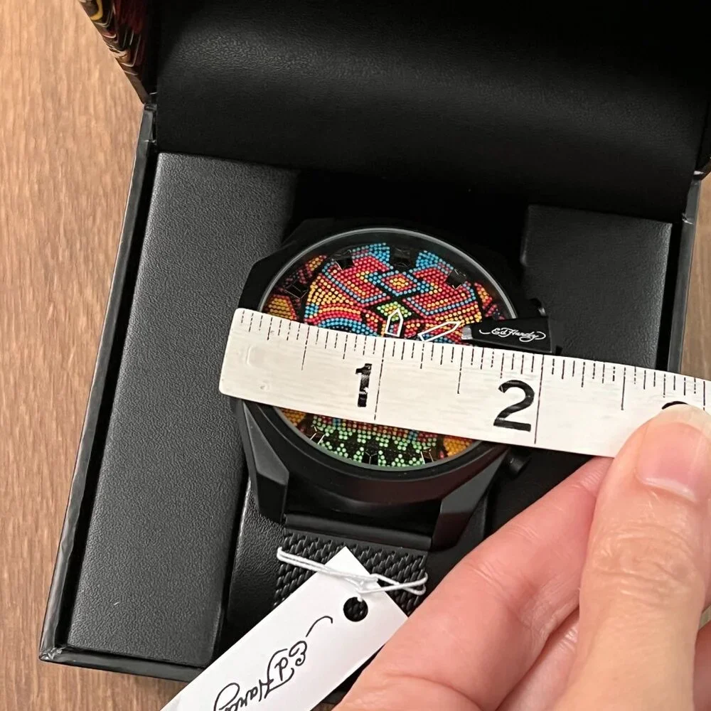 NEW Ed Hardy Colorful Skull Mens Watch